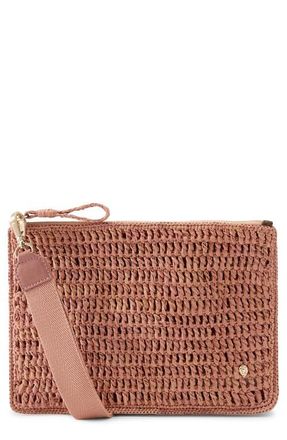 Helen Kaminski Dayani Crochet Raffia Clutch in Petal at Nordstrom
