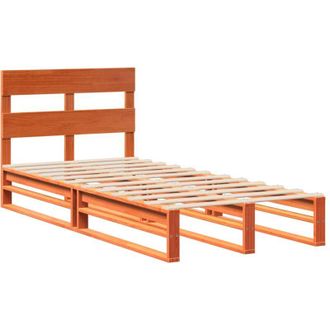 vidaXL Vidaxl - Cama Sin Colch&oacute;n Madera Maciza De Pino Marr&oacute;n Cera 100x200 Cm