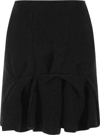 Bottega Veneta Wool-Blend A-Line Skirt - Black