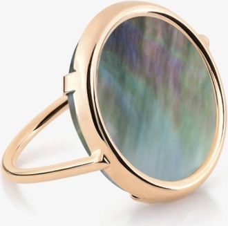Ginette NY Ginette NY Black Mother-of-Pearl Disc Ring, Size 54