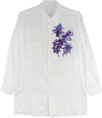 Yohji Yamamoto Camicia a fiori - Bianco
