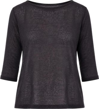 Aragona D3369Tp-101 Top - Dames - Blouses - Zwart - 2XL - Linnen - Overhemden