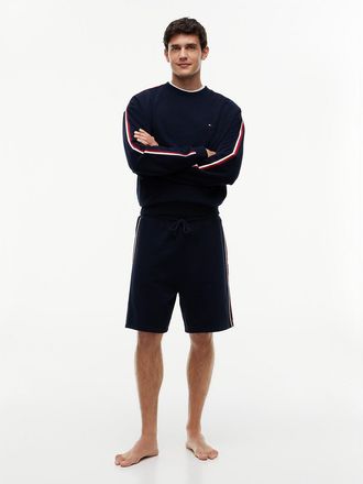 Tommy Hilfiger Mens Signature Stripe Terry Lounge Short - Navy Blue - XL