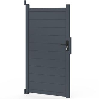 IDMarket Porta a battente 100x180 cm in alluminio grigio antracite
