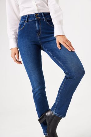 Garcia Slim-fit-Jeans GARCIA Caro slim curved, Damen, Gr. 27, L&auml;nge 30, blau (schwarz used), Denim/Jeans, Obermaterial: 98% Baumwolle, 2% Elasthan, schmal, J