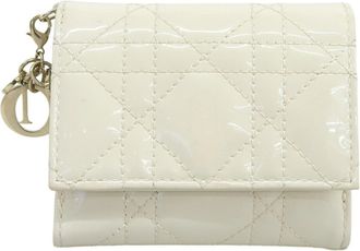 Dior Ivory Patent Leather Wallet (Tri-Fold) (Pre-Owned)