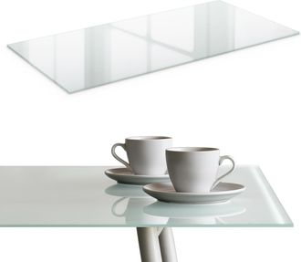 Tulup Piano Tavolo In Vetro Temperato - Moderno E Resistente - Copertura Protettiva Per Cucina E Soggiorno Per Scrivania Per Ufficio - 100x50 Cm