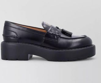 Miu Miu leather platform tassel loafers