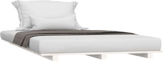vidaXL Estructura de cama madera maciza de pino blanco 100x200 cm Vidaxl