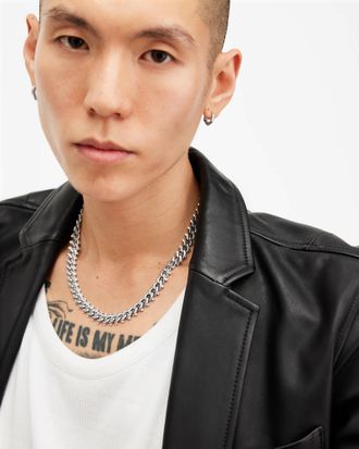 AllSaints Brass Arlo Curb Chain Necklace, Size: One Size