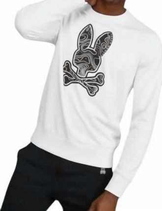 Psycho Bunny Dixon Logo Long Sleeve Sweatshirt In White