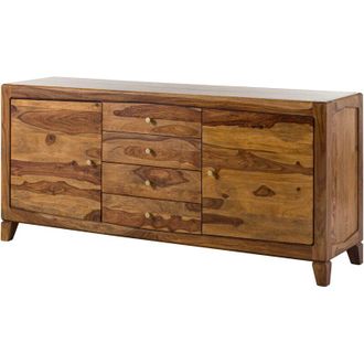 Massivmoebel24 Ancona 123 Credenza in legno di sheesham - laccato / marrone 175x45x80