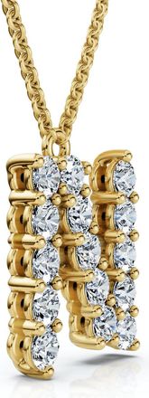 Pompeii3 1Ct Diamond Initial N Pendant 14k Gold 18 Necklace Lab Grown 5/8 Tall