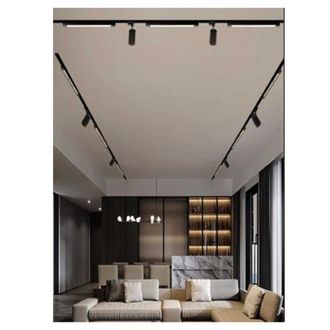 Trade Shop Trade Shop Traesio - Trade Shop - Faretto Orientabile Binario 26 W 12led Bianco Nero Luce 3000k 6500k 4000k Pst-47 - Negro