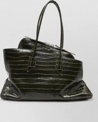 The Attico crocodile-embossed leather shoulder bag