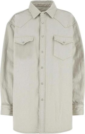 Maison Margiela Oversized Denim Shirt - Dames - Spijkeroverhemden - Wit - 2XS - Denim - Overhemden