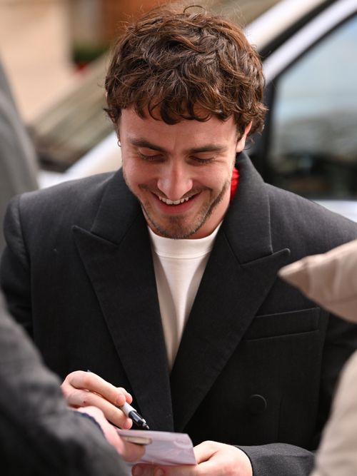 Paul Mescal is seen out and about on January 22, 2024 in London, United Kingdom.