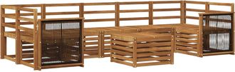 vidaXL Conjunto De Sof&aacute;s De Exterior 8 Uds. Natural Vidaxl