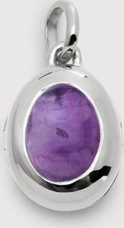 Monica Vinader Sterling Silver February Birthstone Locket Amethyst