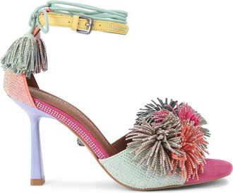 Kurt Geiger Womens Suede Pom Pom Ankle Tie Sandal Sandals - Multicolour - Size UK 3