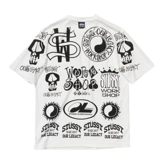 St&uuml;ssy Tops, Heren, Wit, M, Katoen, Work Shop Tee