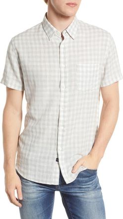 Rails Fairfax Gingham Relaxed Fit Short Sleeve Button-Up Shirt in Grey Gingham Melange at Nordstrom Rack, Size 2X