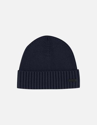 HUGO BOSS Mens Boss Black Fati Beanie Hat Dark Blue - Navy - Size: 1 size
