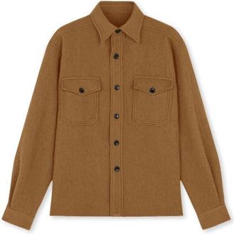 Fortela Kenny Wool Overshirt in Camel at Nordstrom, Size Medium Eu