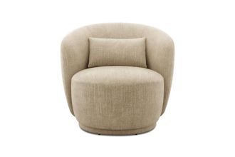 Castlery Avery Swivel Armchair Customized, (Washed Chenille) Sand, Machine Washable, 360-&deg; Swivel for Chairs, Castlery, Brown