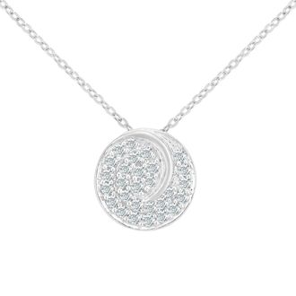 Jewelco London 18ct White Gold 0.28ct Diamond Circle Pendant Necklace 18 inch - PP0AXL5978W18