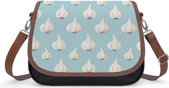 Generic Cute Garlic Pattern Crossbody Bag Womens Handbag PU Message Bags Shoulder Purse with Adjustable Strap