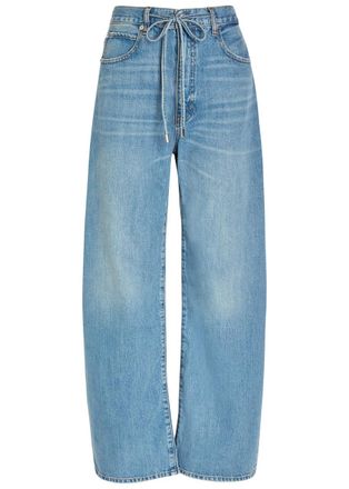 Frame Denim The Off Duty Drawstring Bow Curved Wide-leg Jeans - Blue - 27 (W27 / UK8-10 / S)