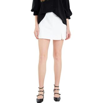 English Factory Denim Mini Skort in White at Nordstrom, Size Large