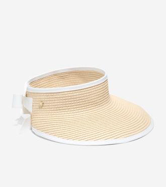 Cole Haan Womens Packable Straw Visor - Beige
