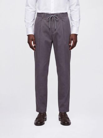 Herno Pantaloni slim fit in cotone con coulisse in vita e passanti