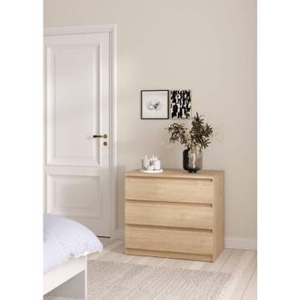 Dmora Cassettiera Kajiki, Settimino multiuso, Com&ograve; camera da letto, Mobile con cassetti, 77x50 h68 cm, Rovere - Dmora