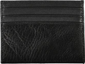 Tommy Hilfiger Textured Leather Card Case - Black
