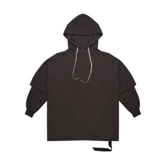 Rick Owens Hoodies, male, Brown, Size: ONE SIZE Tommy Hustler Hoodie