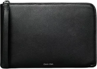 Calvin Klein Tassen, Dames, Zwart, ONE Size, Pochette Ritssluiting Pouch