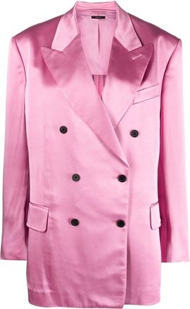 Tom Ford double-breasted long-sleeve blazer - women - Viscose/Acetate/Viscose/Polyester - 36 - Pink