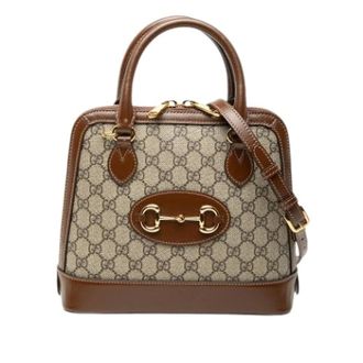 Gucci Pre-owned Handbags, female, Beige, Size: ONE SIZE Pre-owned Horsebit 1955 Satchel