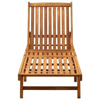 Berkfield Home Sun Lounger Solid Acacia Wood in Brown