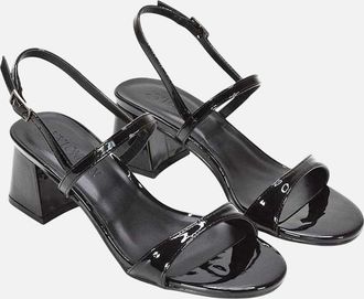 XY London Womens XY London Womens/Ladies Izzy Patent Mid Block Heel Sandals - Black - Size: 7