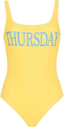 Alberta Ferretti J0028 Badpak - Dames - Bodies - Geel - XL - Polyester - Tops