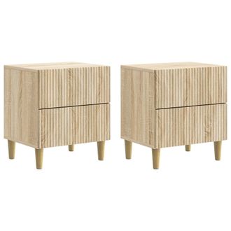 vidaXL Armario De Noche Con Caj&oacute;n 2 Pcs Roble Sonoma 43 X 34,5 X 48 Cm Vidaxl