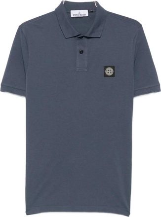 Stone Island Pique Polo Shirt - Heren - Polos - Blauw - L - Katoen - Tops