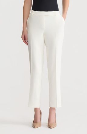 Kasper Flat Front Straight Leg Pants in Vanilla Ice at Nordstrom, Size 18