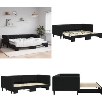 vidaXL Divano Letto con Letto Estraibile Nero 90x190 cm in Velluto - Letto estraibile - Divano letto 2 in 1