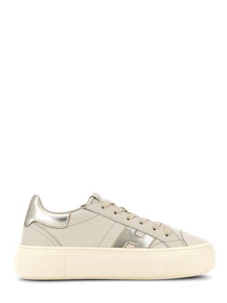 Hogan Metallic Accent Low-Top Leather Sneakers