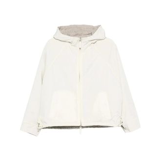 Yves Salomon Light Jackets, female, Beige, Size: XS Reversible Hooded Jacket